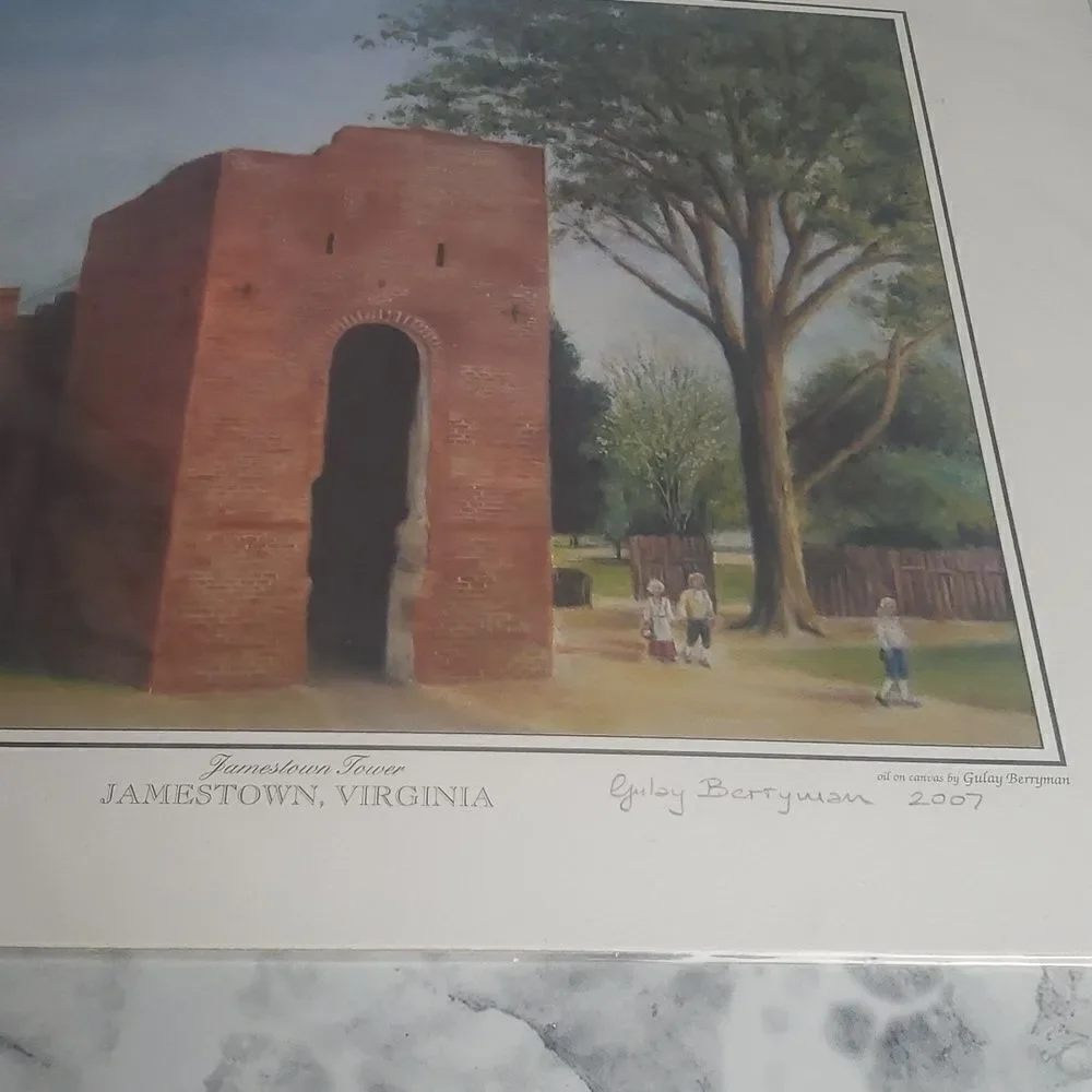 Jamestown Tower Signed Print by Gulay Berryman‎